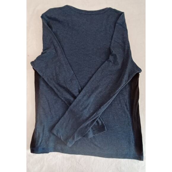 Mens Rock and Republic Henley Long Sleeve Shirt Thin Material Dark Teal Black LG - Picture 4 of 4